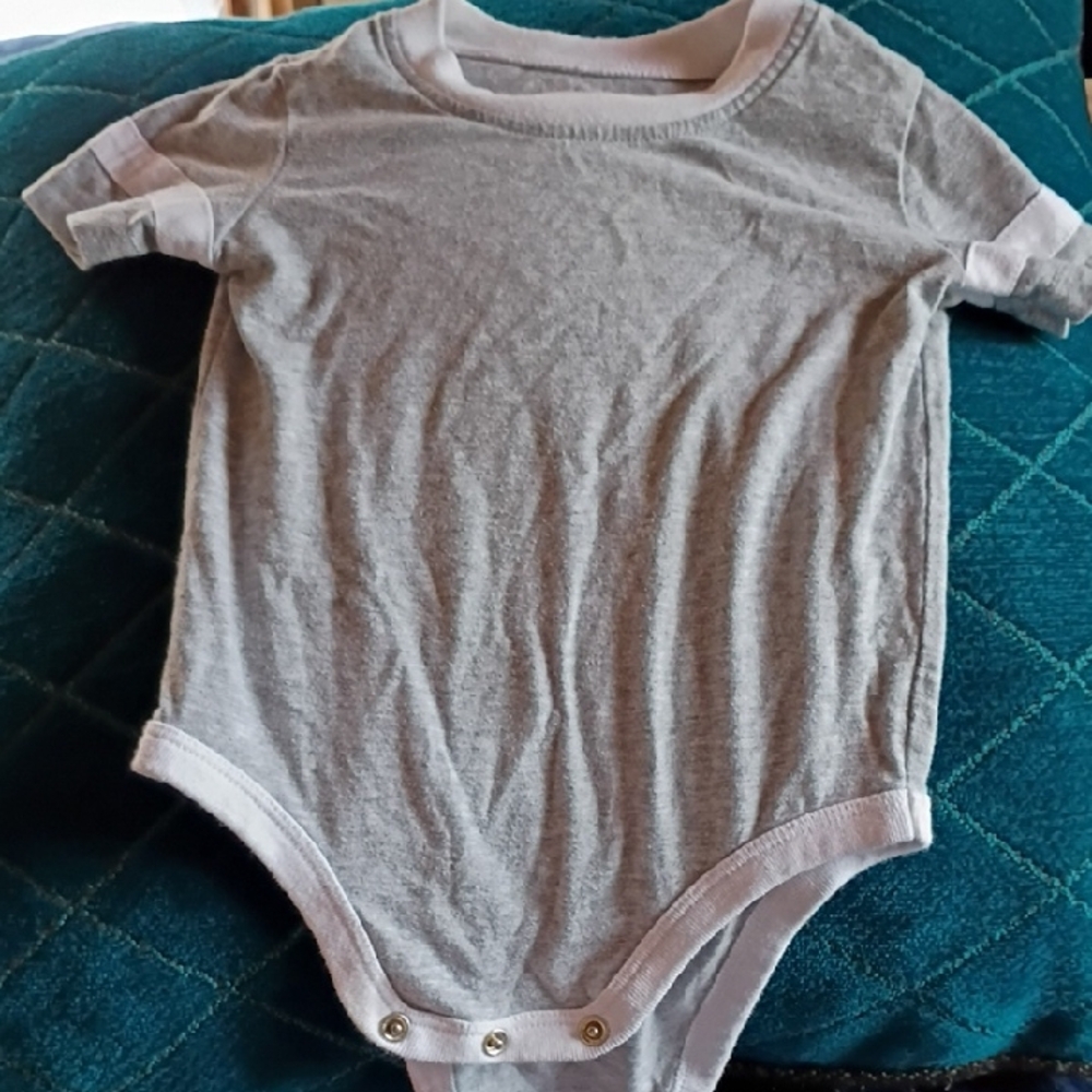 Okie Dokie Heather Gray Baby Bodysuit